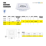 COB Doble Color Cuadrado 17W Centro Calido Reborde Frio 10 Piezas - Interled Mexico
