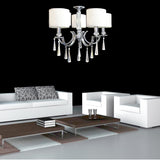 CANDIL ACABADO EN CROMO. LAMPARA  DE TECHO. PANTALLA DE TELA PLASTIFICADO. SOCKET:  E-14, 120V  1 Pieza - Interled Mexico