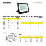 Reflector LED 100W Frio 5 Piezas - Interled Mexico