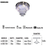 Candil De Cristal Remolino Diametro 550mm 1 Pieza - Interled Mexico