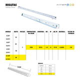 Regleta Plana 120CM 10 Piezas - Interled Mexico